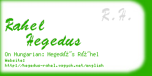 rahel hegedus business card